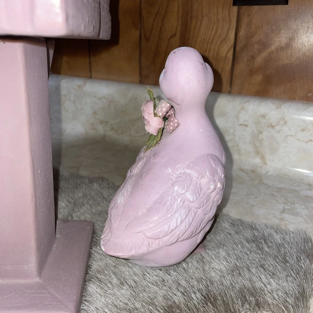 Ceramic Geese Duck With‎ Mailbox Egg Nest Four Birds
